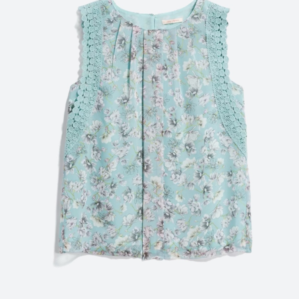 Skies Are Blue Sleeveless Embellished Blouse Green
